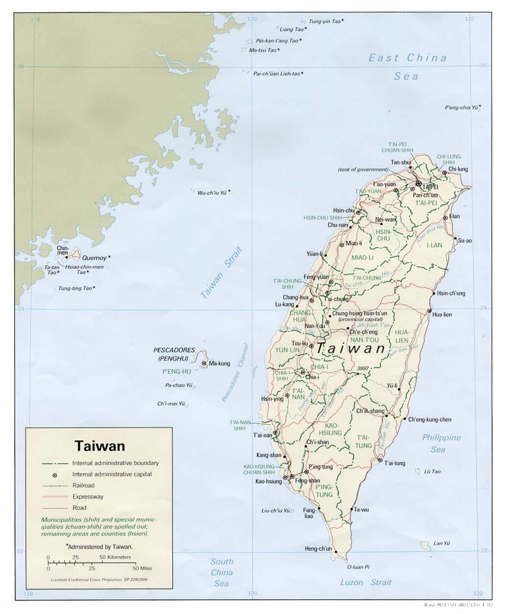 ไต้หวันของการขนส่งแผนที่