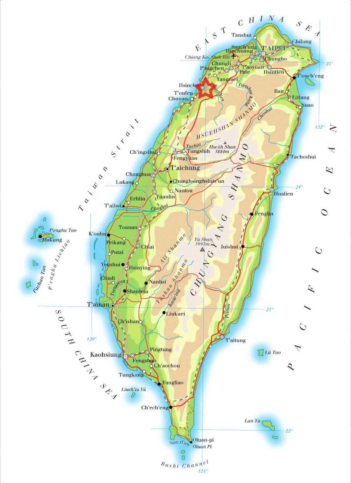 แผนที่ของ hsinchu ไต้หวัน Name