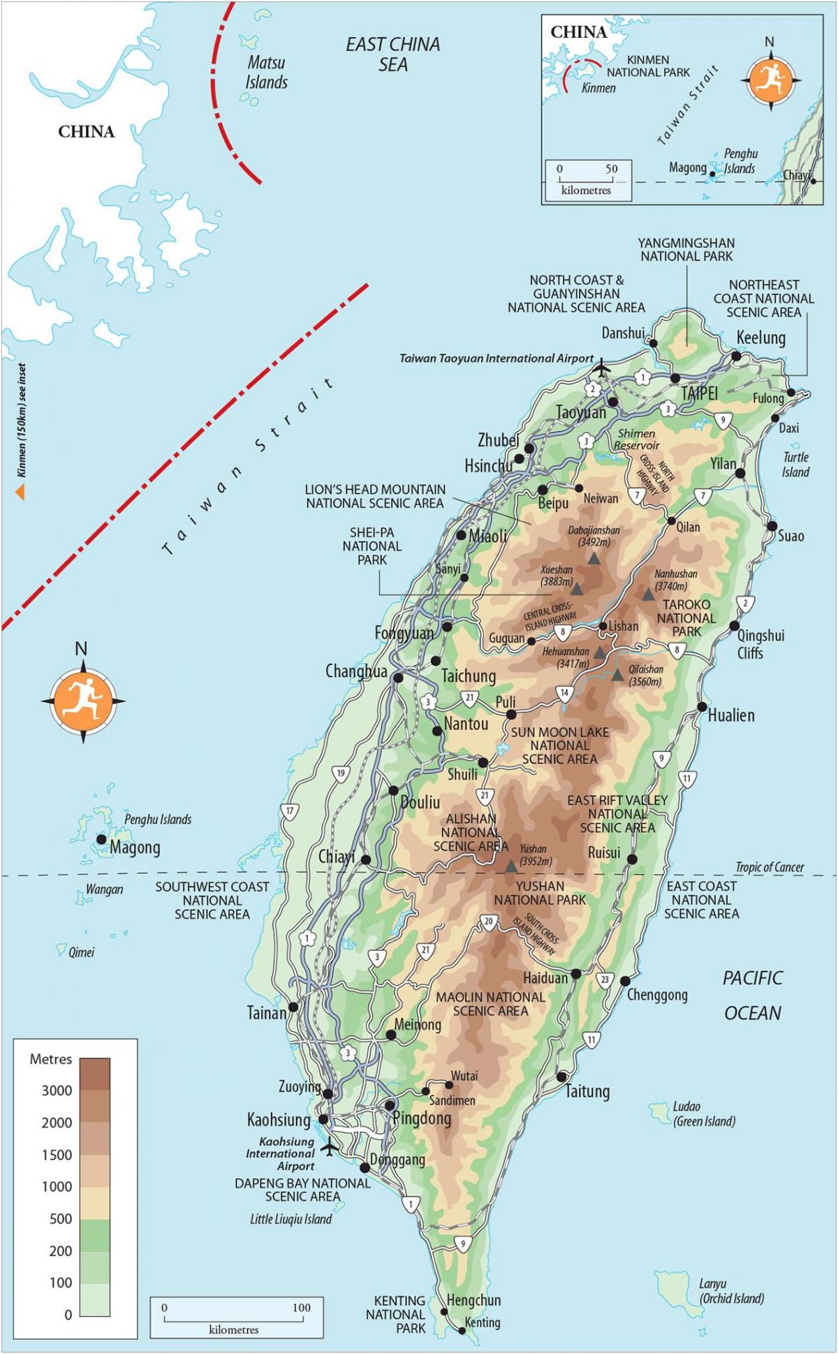 แผนที่ของไต้หวันที่น่าสนใจ