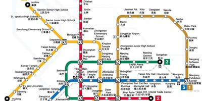 แผนที่ของไต้หวันรถไฟใต้ดิน