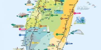 Cycling อยู่ไต้หวันบนถนนปั่นจักรยานมากนักแผนที่