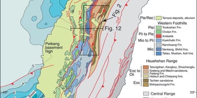 แผนที่ของไต้หวัน geological